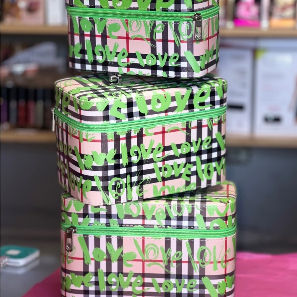 Makeup box set Colorful Love Print Storage Boxes